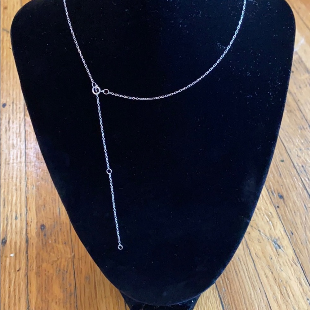 Dainty Rhinestone D necklace - Picture 4 of 6